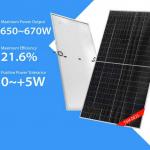 670W Trina Pv Modules 210mm Solar Cell Mono Facial Half Cut Modules 650W for sale
