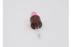 China Brown Transparent Closure Essential Oil Dropper Plastic Dropper With Pink Teat supplier