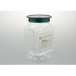 Green Lid Transparent Base Food Grade Material Mini Clear Pet Jars 410 Ml For Liquid for sale