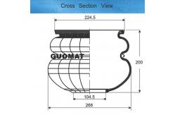 China Double Convoluted Air Spring Bellows HINO 49711-1010 497111010 Rubber Air Bag supplier