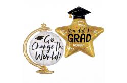 China Graduation Trophy Outstanding Student Woodpecker Medal Rainbow Shaped Foil Balloon supplier