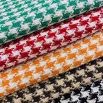 Polyester Shiner Knitting Houndstooth Suit Tweed Wool Fabric Stock for sale