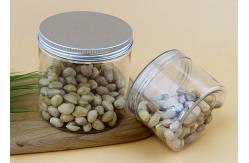 China 500ml Clear PET Plastic Candy Jars With Aluminum Lids And Screw Caps supplier