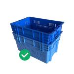 60x40 Warehouse Plastic Crates Seafood Dynamic Load 50Kg Stackable for sale
