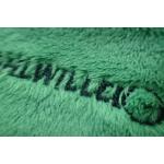 Green Rectangle Custom Embroidered Patches On Velvet Fabric For Luggage
