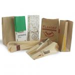 Custom Size Food Flat Bottom Thin Kraft Bread Paper Bag No Handle With Logo for sale