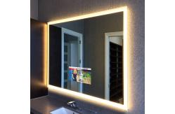 China Rectangle Mirror TV LED Bath Mirrors Illuminated with Bathroom Light Equipped supplier