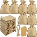 Drawstring Bags Burlap Flower Pouch Bags Gift Bags Jewelry Pouches for DIY Craft Wedding Party, 5X7 Inches for sale
