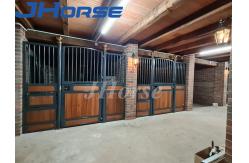China Beautiful Freestanding Horse Stall Fronts Steel Frame Infill Bamboo supplier