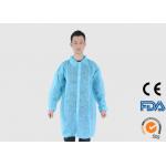 Breathable Disposable Visitor Coats With Front Snap Button Closure for sale