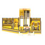 Indoor Playground Inflatable Castles Yellow Grey With Slides