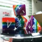7 Layer Rainbow Handmade Resin Dice Crusson And Dungeon DND#RPG for sale
