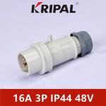 IEC Standard IP44 Waterproof Low Voltage Power Plug 48V 3P 16A 12H for sale