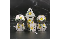 China Engraved HD Dice Red Rose Electroplated Silver Metal Dice For RPG Game supplier