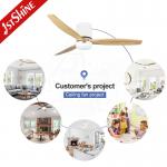 52 Inches Wooden Blades LED Lighting Ceiling Fan with Remote Control Switch Style