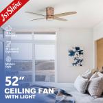 Indoor 4 Blades LED Ceiling Fan with Remote Control 110-230V Dimmable Lighting for sale