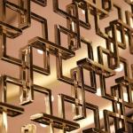 Stainless Steel 3D Expansion bolt Pattern Gold Room Partition Wall Divider Panel for sale