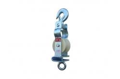 China Universal Hook Style Single Sheave Large Diameter Rope Pulley Block With Nylon Sheave supplier
