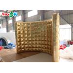 Portable Golden Inflatable Photo Booth Wall Led Lighting Curve Backdrop Photobooth Enclosure