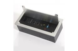 China Conference Table Power Outlets Aluminum Alloy Plate Office Hidden Desktop Power Socket Box supplier