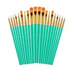 Customized Logo Green Art Brushes Set For Acrylic Oil Watercolor Painting for sale