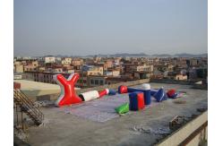 China Custom High Density, PVC Tarpaulin Inflatable Paint Bunker Trampoline Combo supplier