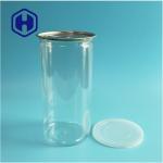 1400ml Big Pop Corn Nuts Transparent Plastic Transparent PET Cans With Easy Open End for sale