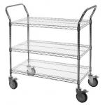 Hospital Supplies Wire Utility Cart With Double Handle Push Bar Multifunctional for sale