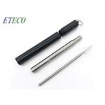 3.93 Inches Collapsible Stainless Steel Straw , Colored Stainless Steel Straws for sale