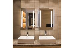 China Customized Design Style LED Lighted Bathroom Mirror with Clock and Medicine Cabinet supplier