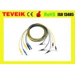 Pure sliver eeg electrode , DIN1.5 socket, colorful Neural Feedback EEG cable for sale