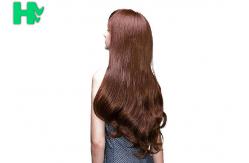 China Heat Friendly Fiber Hair Extra Long Synthetic Wigs , Brown Wavy Wig With Bangs supplier