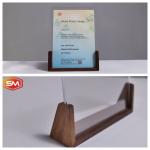 High Definition Acrylic Photo Frame with Walnut Wood Base for sale