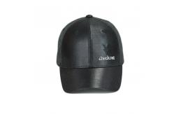 China Leather Black 6 Panel Sports Dad Hats Embroidery Pattern Character Style supplier