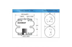China Triangle 6325 4504 Suspension Air Springs Double Convolutions 251mm Max. OD supplier