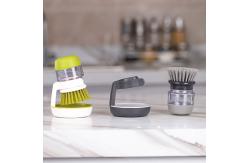 China Disassembled Kitchen Soap Dispensing Palm Brush With Drip Tray supplier