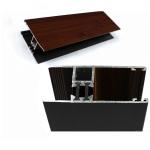 T4 T5 Wood Finish Aluminium Profiles , Commercial Aluminum Glass Door Frame for sale