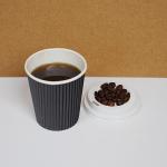 Beverage Industrial Disposable Coffee Cup With Lid Corrugated Wallpaper Single And Double Wall Eco-Friendly Customization for sale