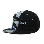 Custom Chinese Style Flat Brim Snapback Hats / 6 Panel Camo Embroidered Snapback Hats
