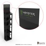 Free Standing Sparkling Wine Display Shelf Metal Tube Display Stand with Removable Shelves