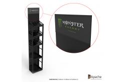 China Free Standing Sparkling Wine Display Shelf Metal Tube Display Stand with Removable Shelves supplier