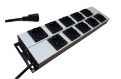 China 10 Way European Power Strip Multi Outlet AC Power Distribution With Aluminum Housing supplier