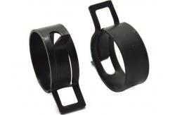 China 25mm Diameter Black Plated Single Ear Stepless Hose Clamps supplier