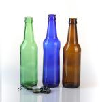 Empty Flint Embossed Glass Beer Bottle 375ml 1L