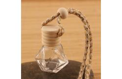 China Empty Diamond Car Reed Diffuser Pendant 8ml Air Freshener Bottle And Wooden Lid supplier