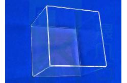 China Cuboid Container Quartz Urn Clear Cube Size One Side Open Hardened supplier
