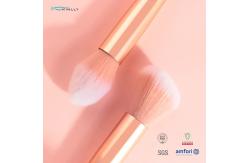 China Single Nylon Hair Angled Foundation Brush With Metal Body Handle supplier