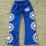 Custom Trouser Joggers 3d Puff Print Sweat Acid Wash Cotton Jogger Track Vintage Pants Men Sun Faded Baggy Wide Leg Sweatpants for sale