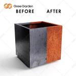 China 90*25*25cm Geometric Rectangular Metal Planter Box Corten Steel manufacturer