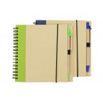 Wooden color Surface Hardback Spiral Bound Notebook With Pen Elastic for sale